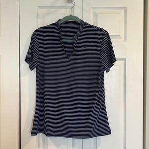 Nike navy white stripe golf shirt